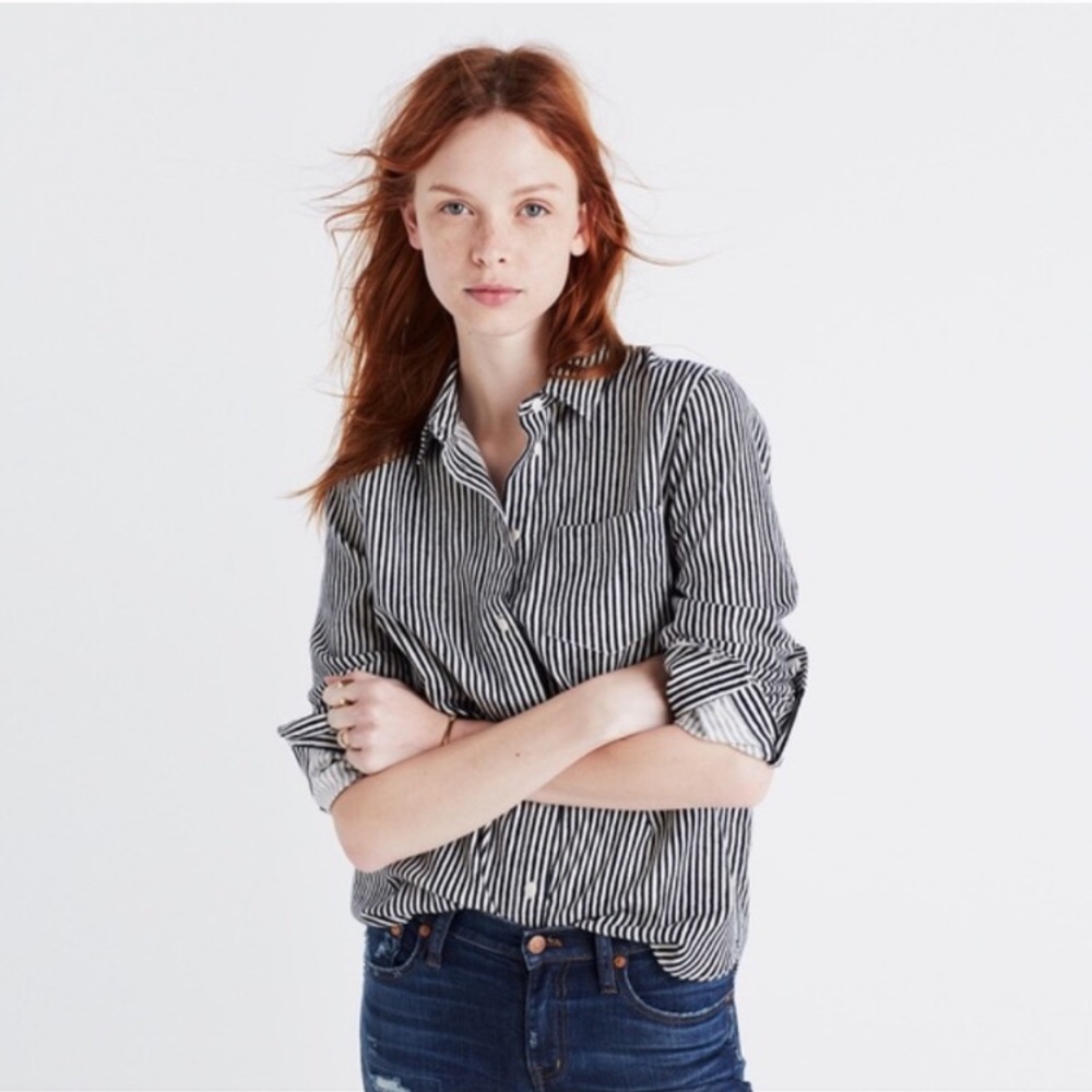 Madewell Flannel Shrunken Ex-Boyfriend Shirt